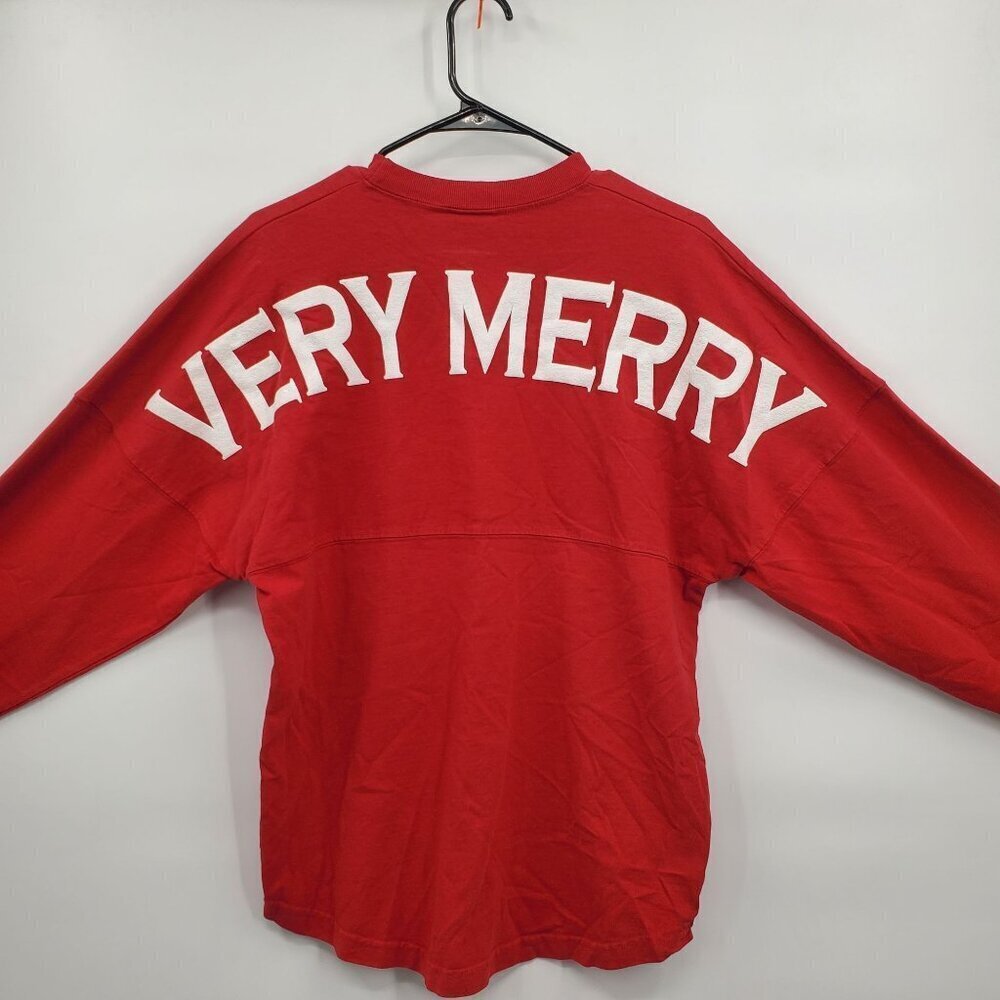 Spirit Jersey Very Merry Oversized Graphic Top Women Size XS NWOT Christmas